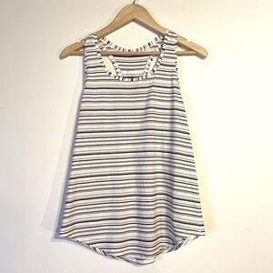 Lululemon Athletica Racerback Tank Top Black and White Stripe